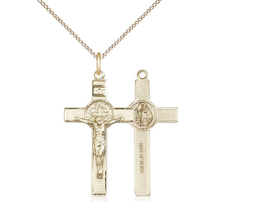 St. Benedict Gold Crucifix Pendant