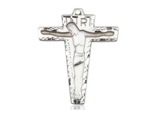 Sterling Silver Primative Crucifix Pendant on Sterling Silver Chain