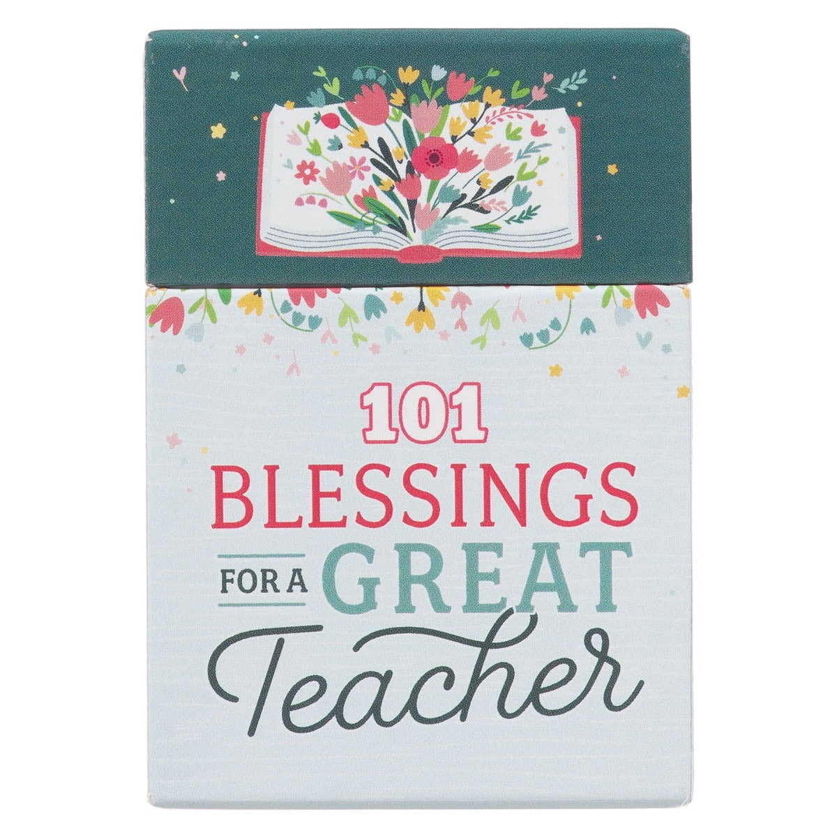 101 Blessings for a Great Teacher box featuring floral design and heartfelt appreciation messages for teachers