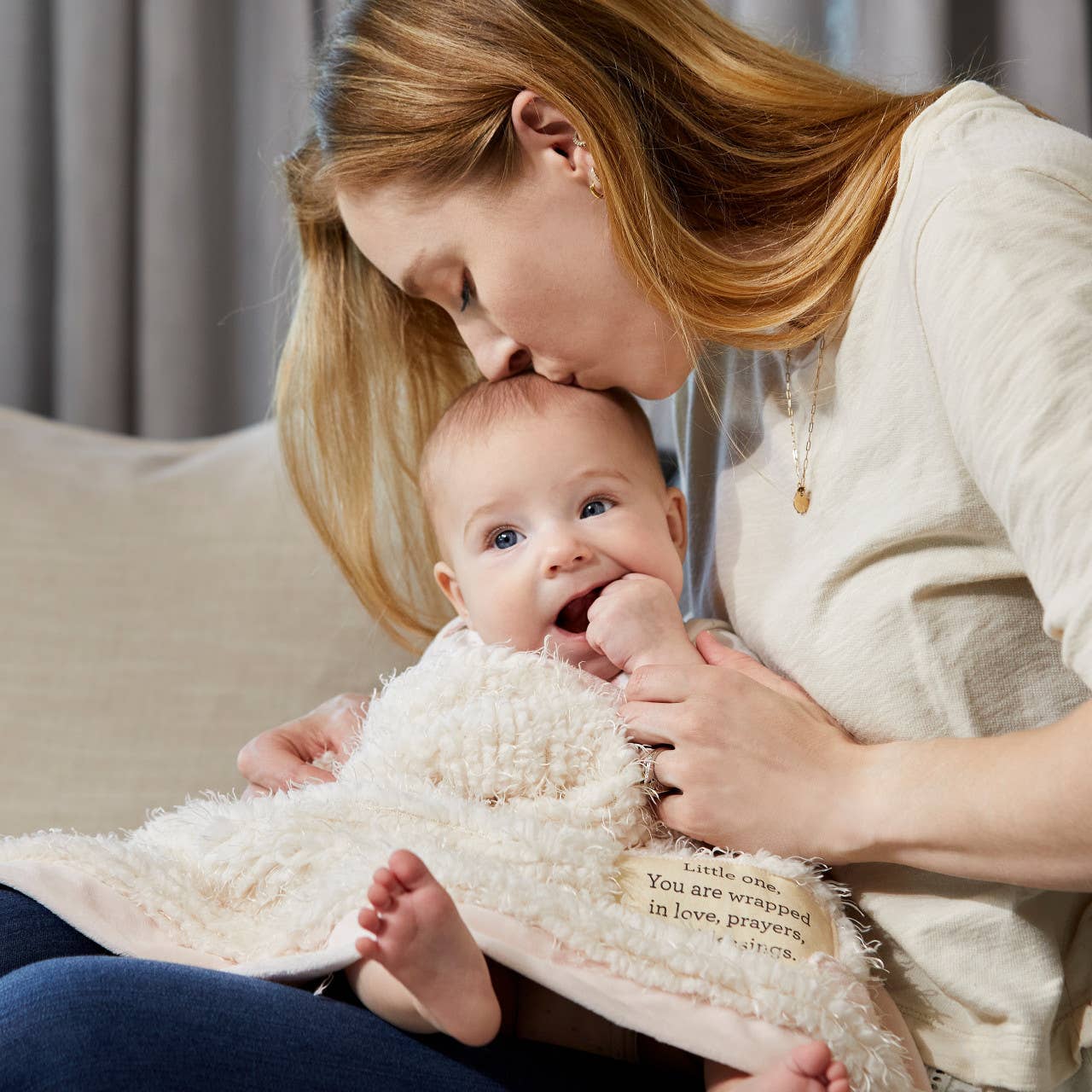 Wrapped in Prayer Blanket - Pink 30"w x 40"long