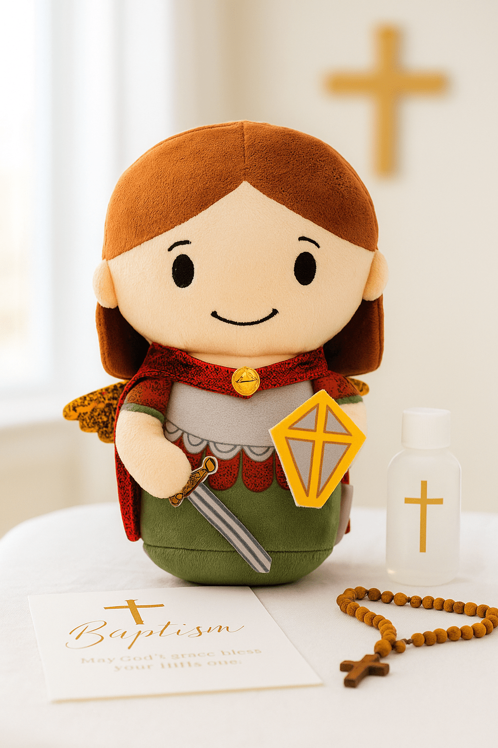 Saint Michael Archangel Catholic Plush Doll 8" | Angel Toy: 8"