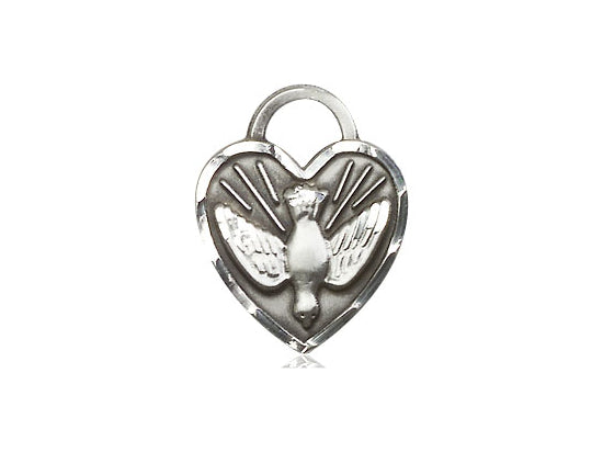 Sterling Silver Confirmation Heart Pendant on a Sterling Silver Chain