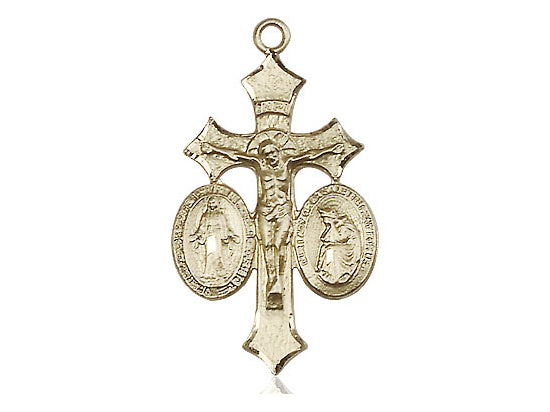 14kt Gold Filled Jesus, Mary, Our Lady of La Salette Pendant on a Gold Filled Chain