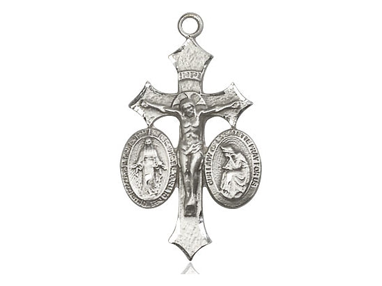 Sterling Silver Jesus, Mary, Our Lady of La Salette on a Sterling Silver Chain