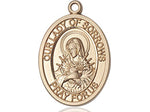 Our Lady of Sorrows Gold Filled Oval Medal 3/4"