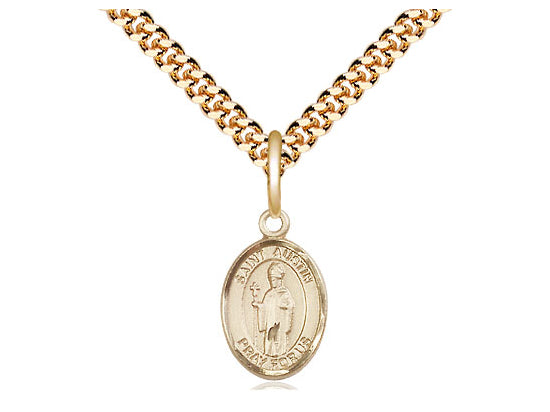 14kt Gold Filled St. Austin Pendant on a 24 inch Gold Plate Heavy Curb Chain