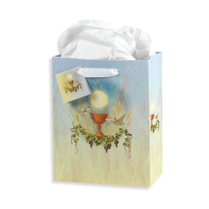 Communion - Chalice and Grapes Medium Gift Bag with Tissue (Medium)