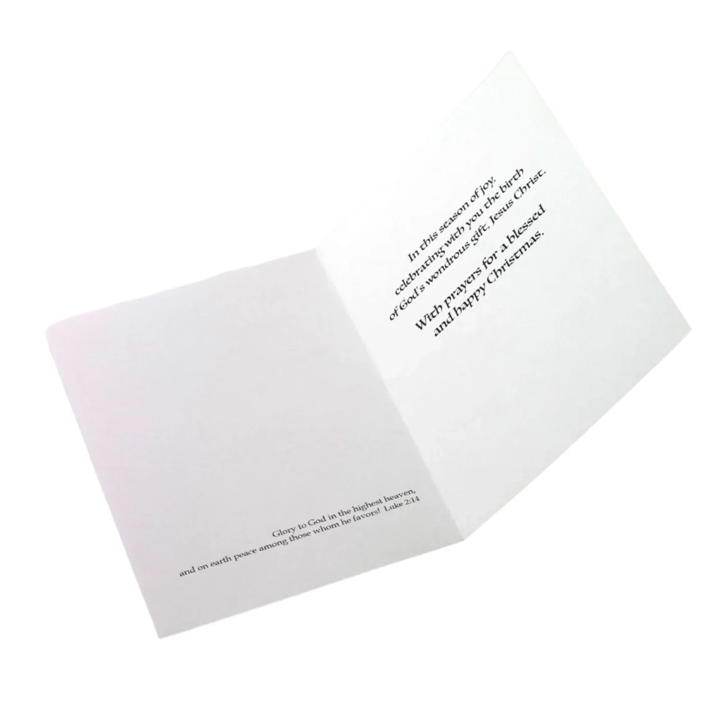 Christmas card for an outstanding deacon with Bible verse and prayers for a blessed and happy Christmas inside.