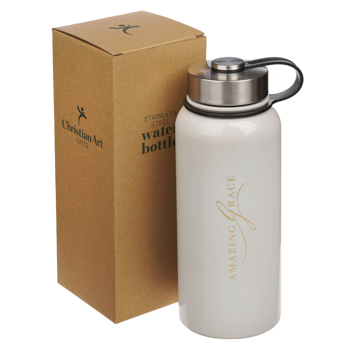 Amazing Grace White Crown of Thorns Stainless Steel Water Bottle