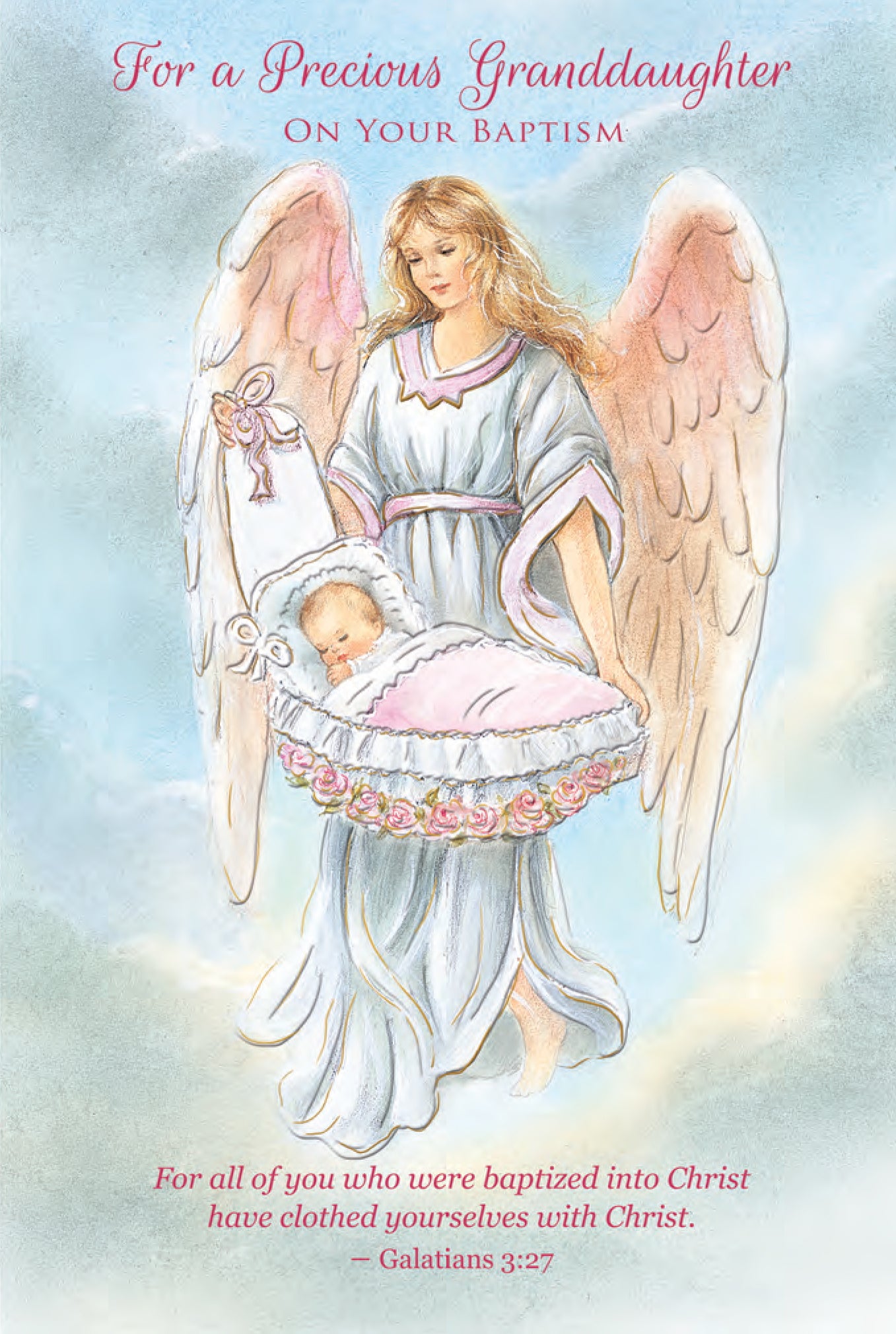 For a Precious Granddaughter On Your Baptism Greeting Card - Unique Catholic Gifts