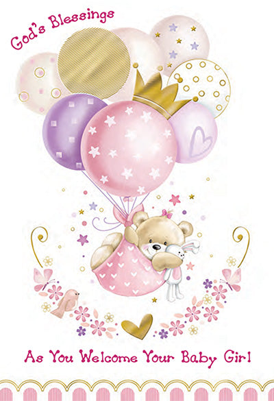 God's Blessings as You Welcome Your Baby Girl Greeting Card – JMJs