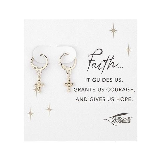 Gold Cross Earrings (carded)