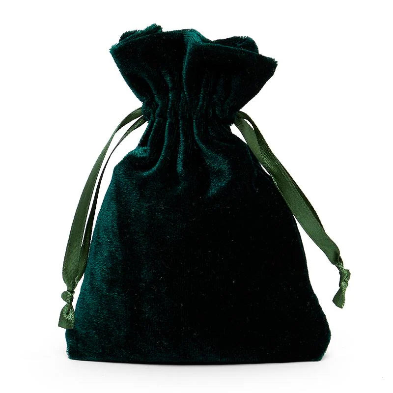 Green Velvet Bag 6" ( Medium ) - Unique Catholic Gifts