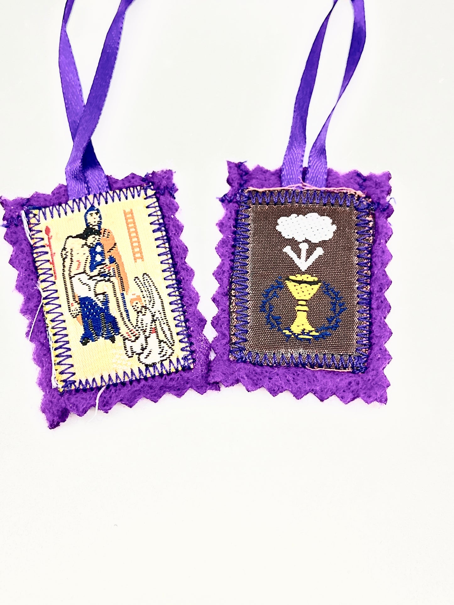 Purple Velvet Scapular 1 x 1 1/2" - Unique Catholic Gifts