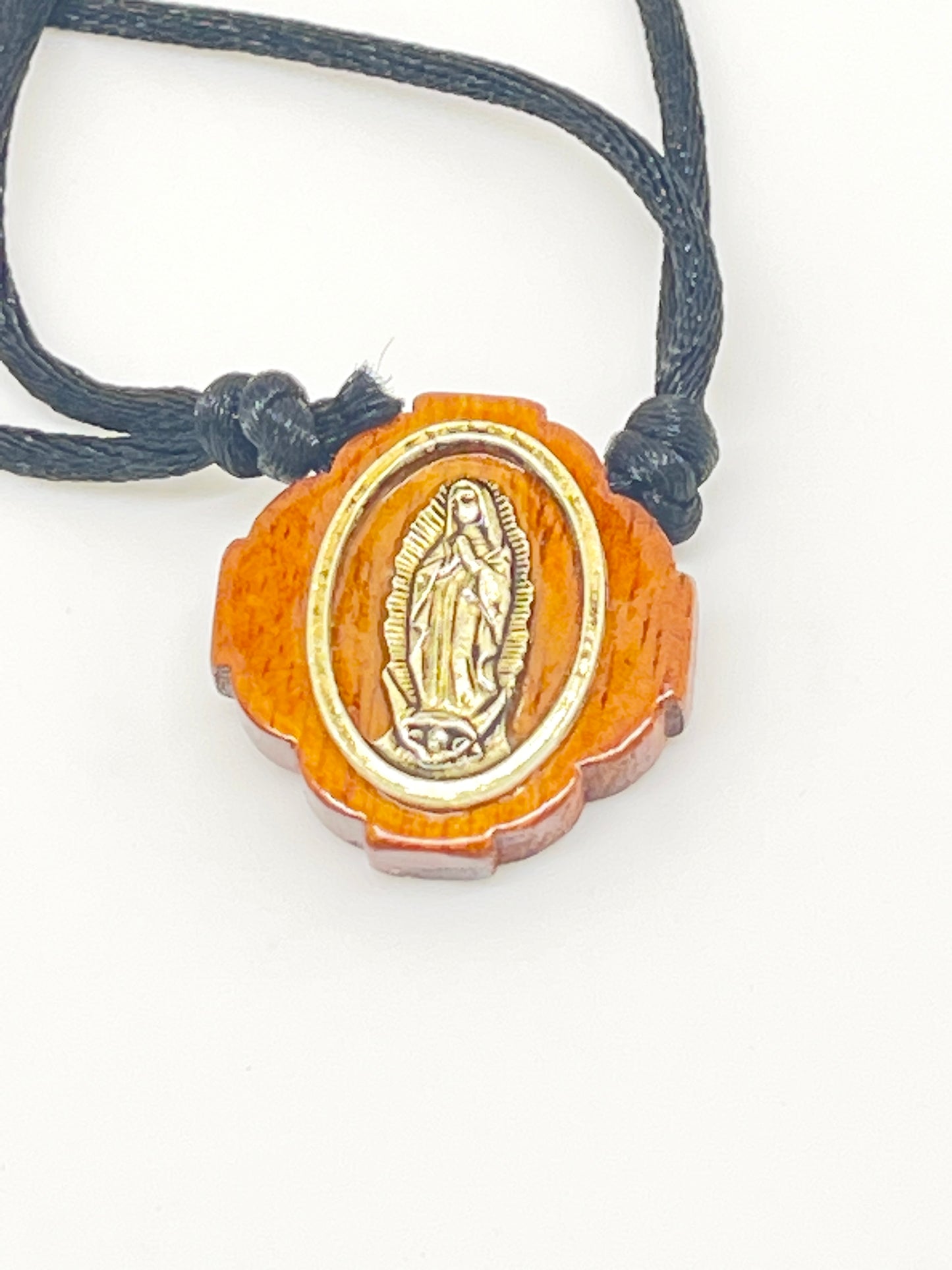 Our Lady of Guadalupe Cross Necklace (Slip knot) - Unique Catholic Gifts