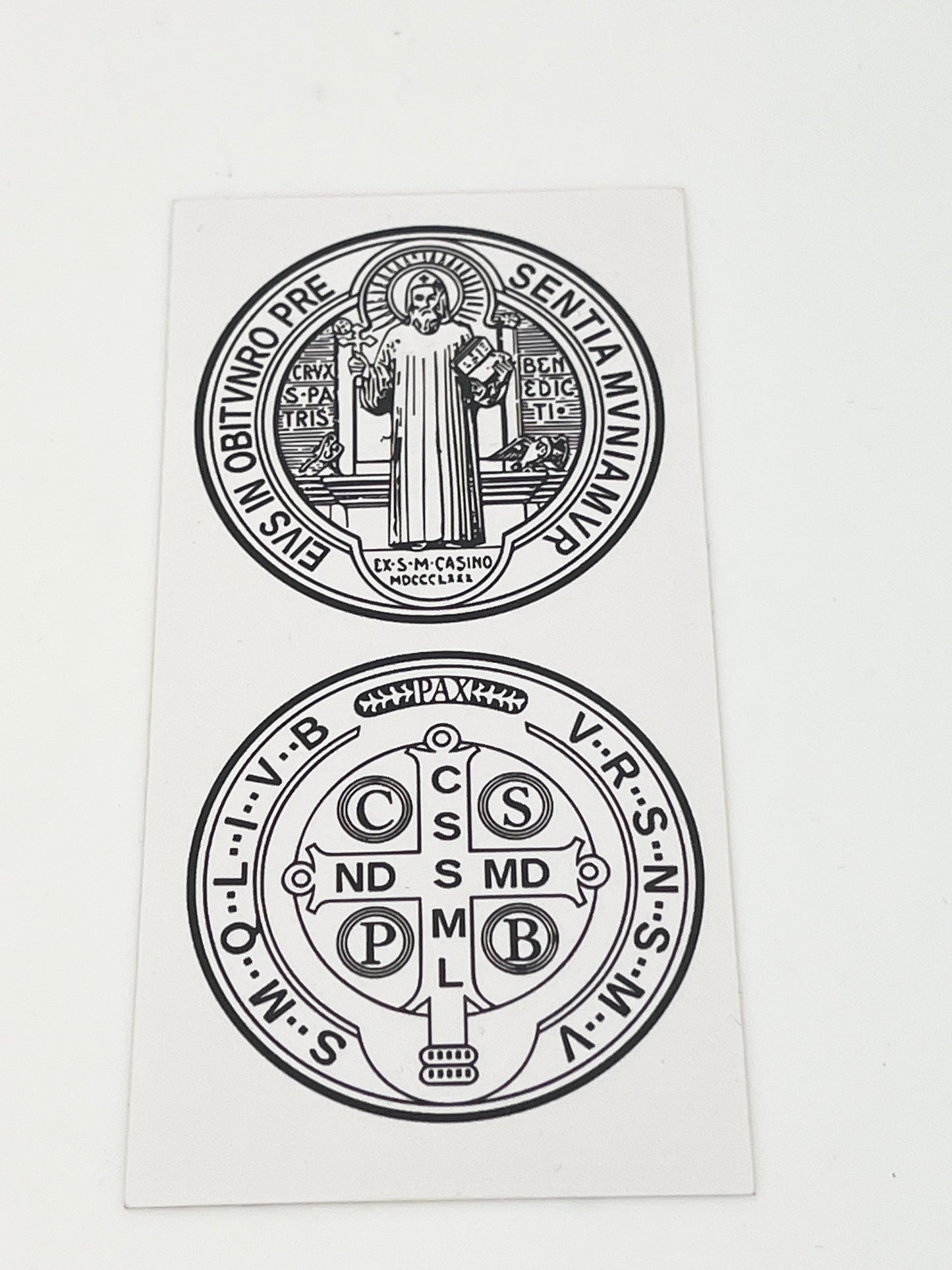 St. Benedict Medal Sticker 4" x 2" - Unique Catholic Gifts