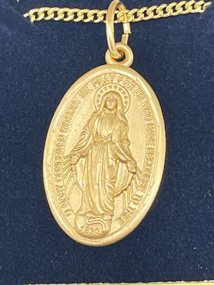 Gold Filled Miraculous Medal Pendant 7/8
