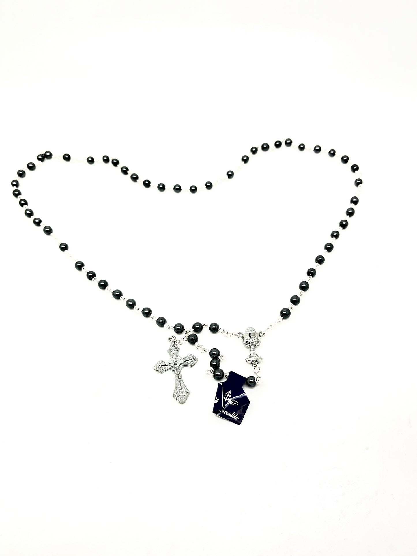 Hematite Rosary with First Communion Chalice (5mm) - Unique Catholic Gifts