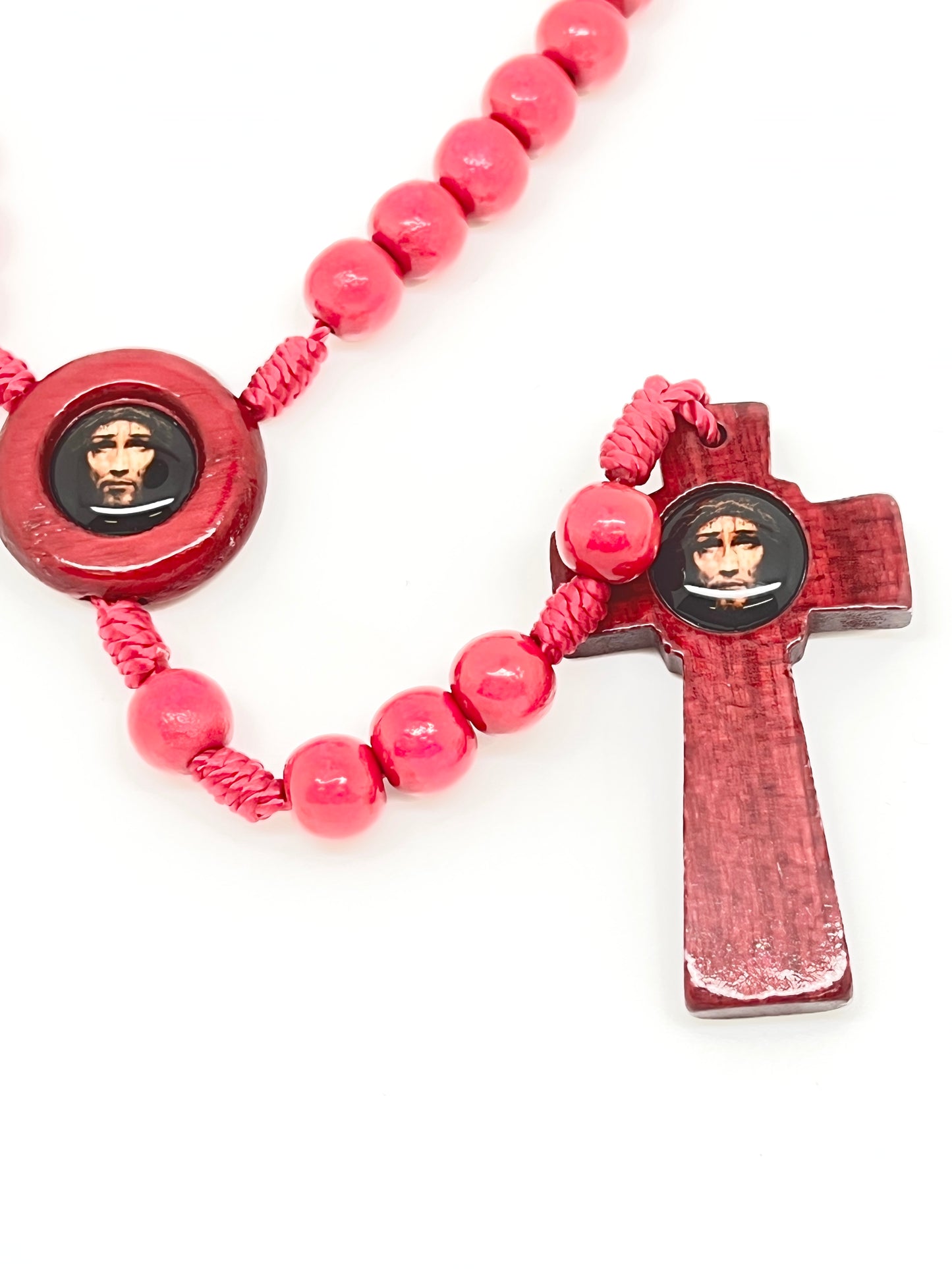Red Precious Blood of Jesus Wood ERosary - Unique Catholic Gifts