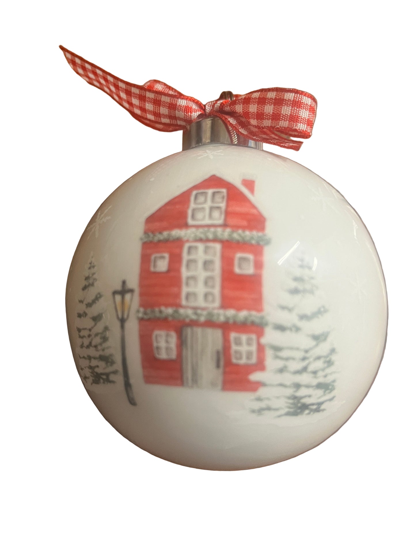 A Child is Born White Ceramic Christmas Ornament