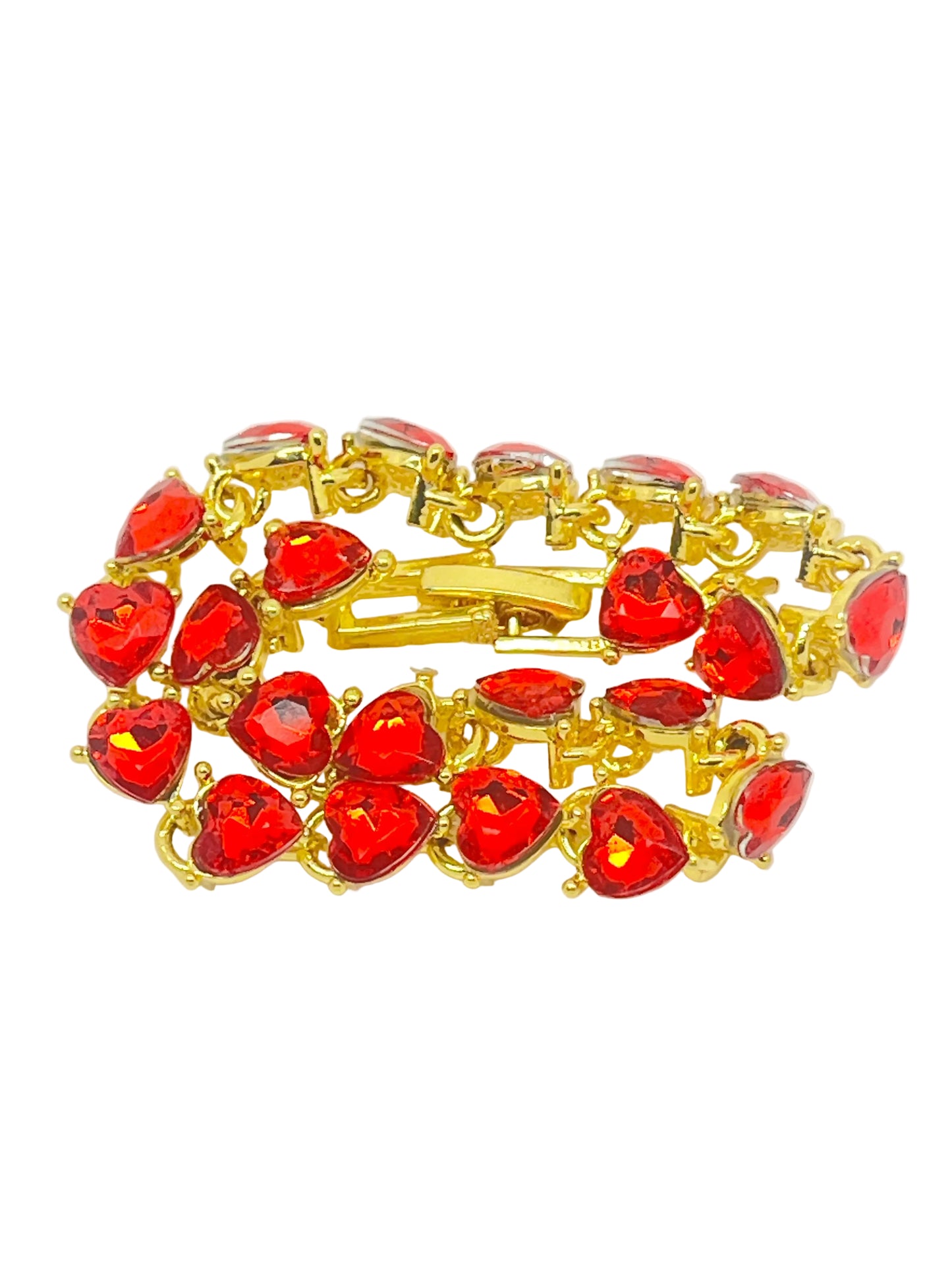 Red Crystal Heart Bracelet - Valentines Day