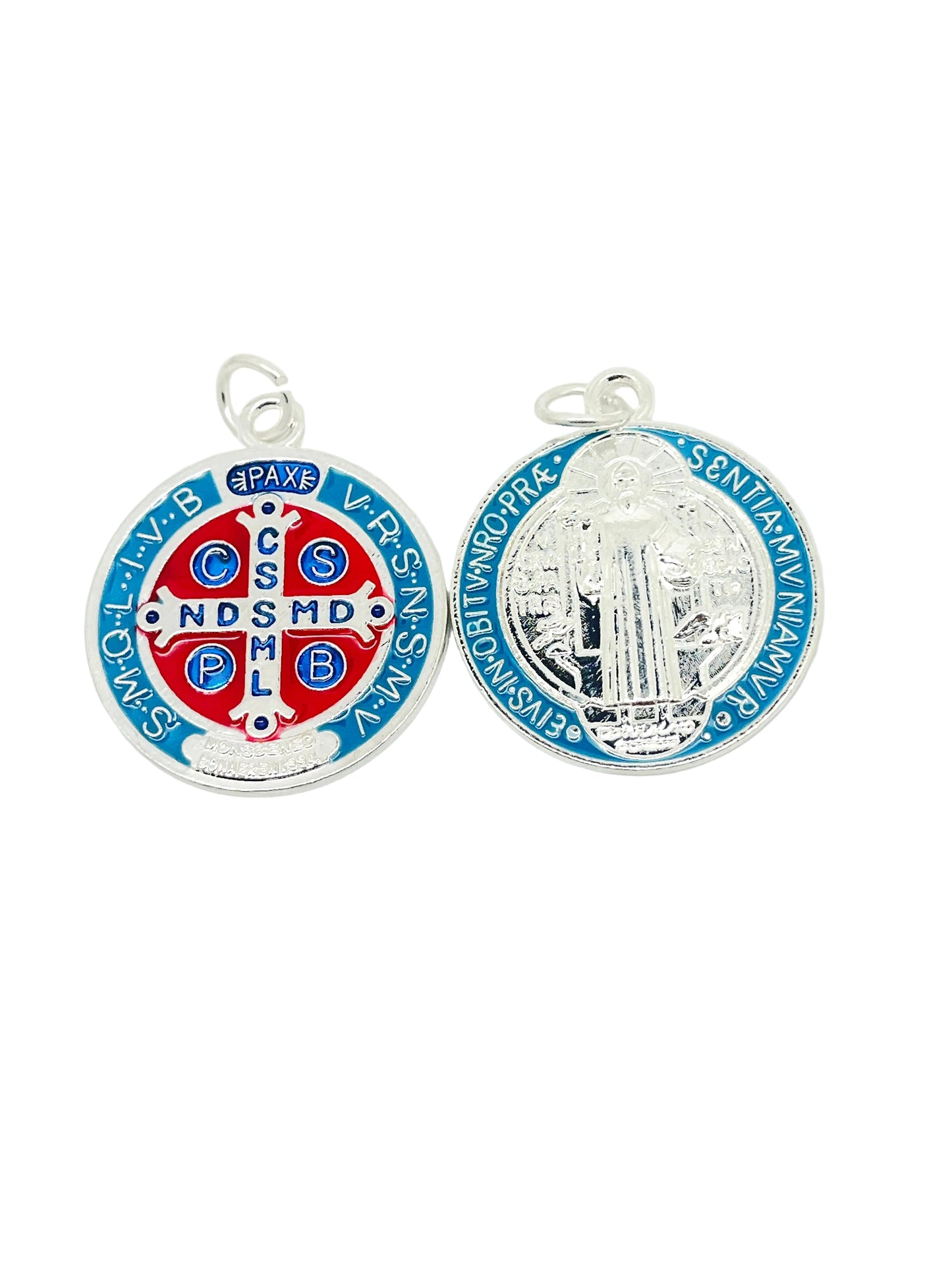 Red and Blue St. Benedict Medal Large 1 1/4"
