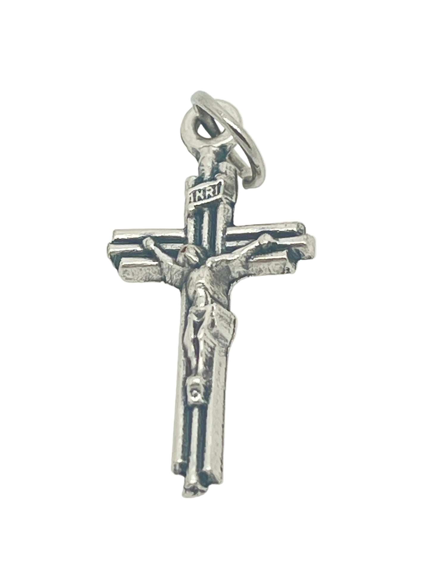 Petite Silver Crucifix Medal 3/4"