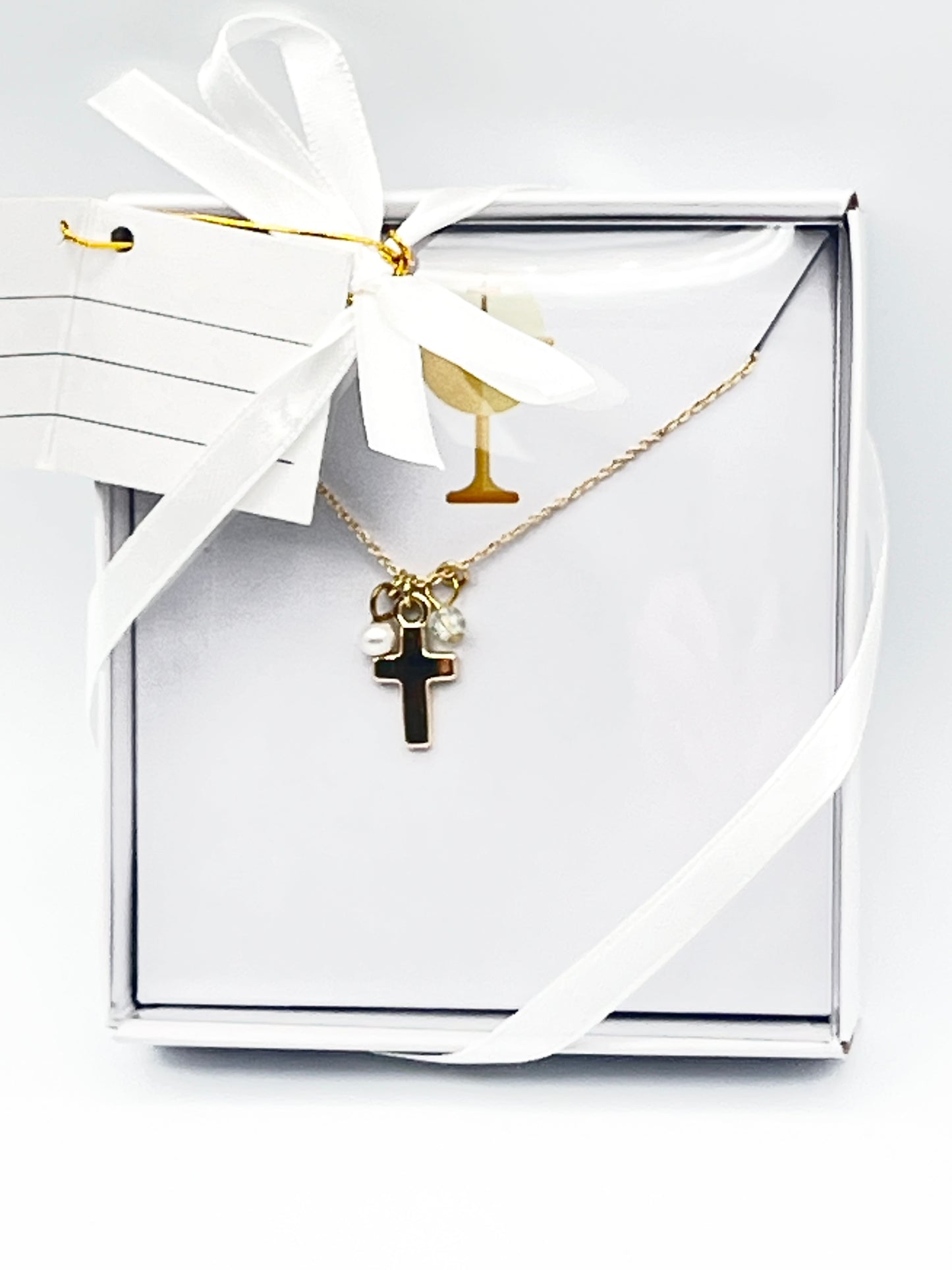 Gold First Communion Cross Necklace