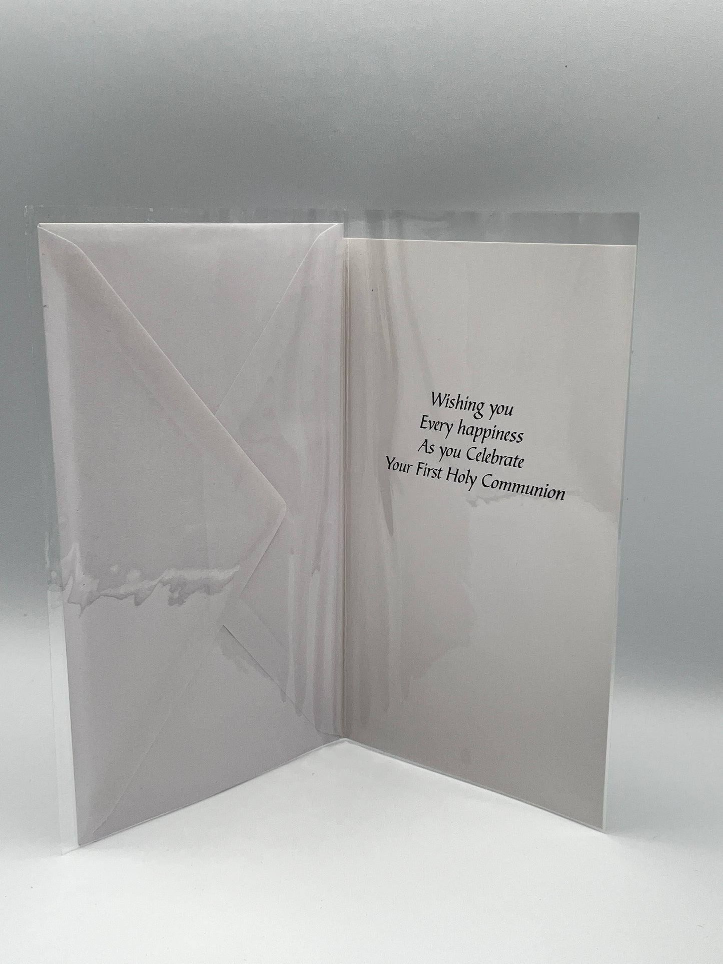 On your First Holy Communion Greeting Card with Prayer Book