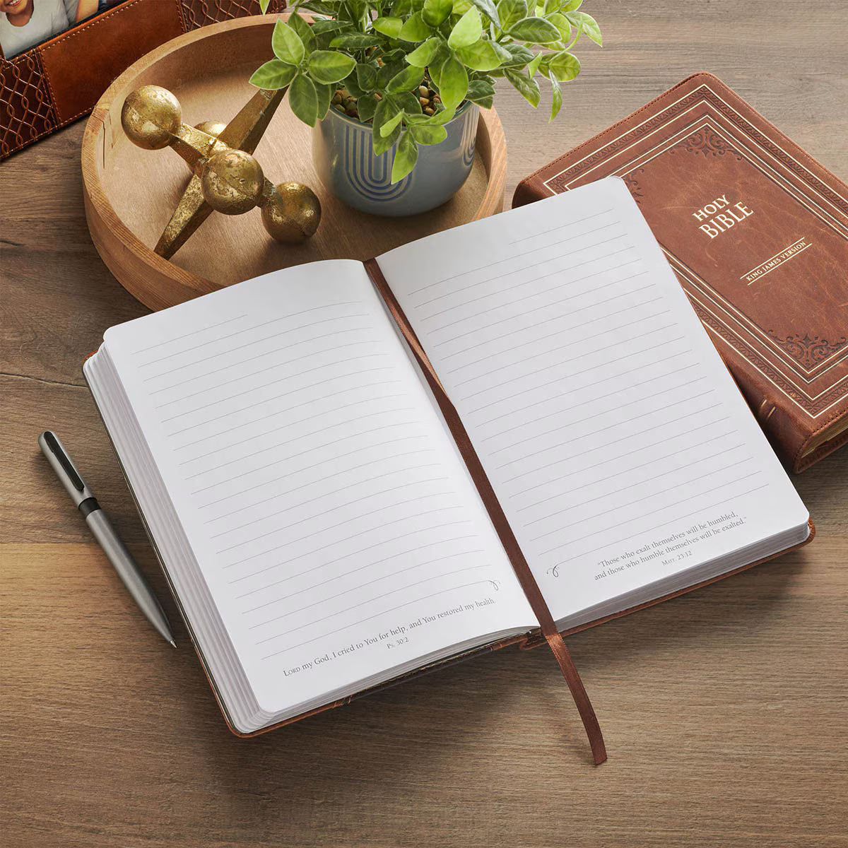 Stand Firm in the Faith Honey-brown and Espresso Faux Leather Classic Journal - 1 Corinthians 16:13