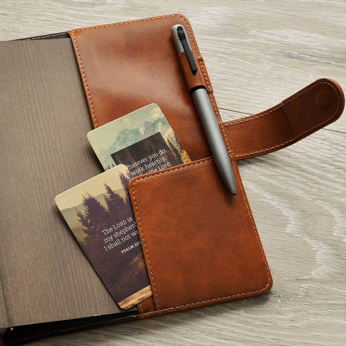 Stand Firm in the Faith Honey-Brown Faux Leather Journal Cover with Magnetic Closure - 1 Corinthians 16:13