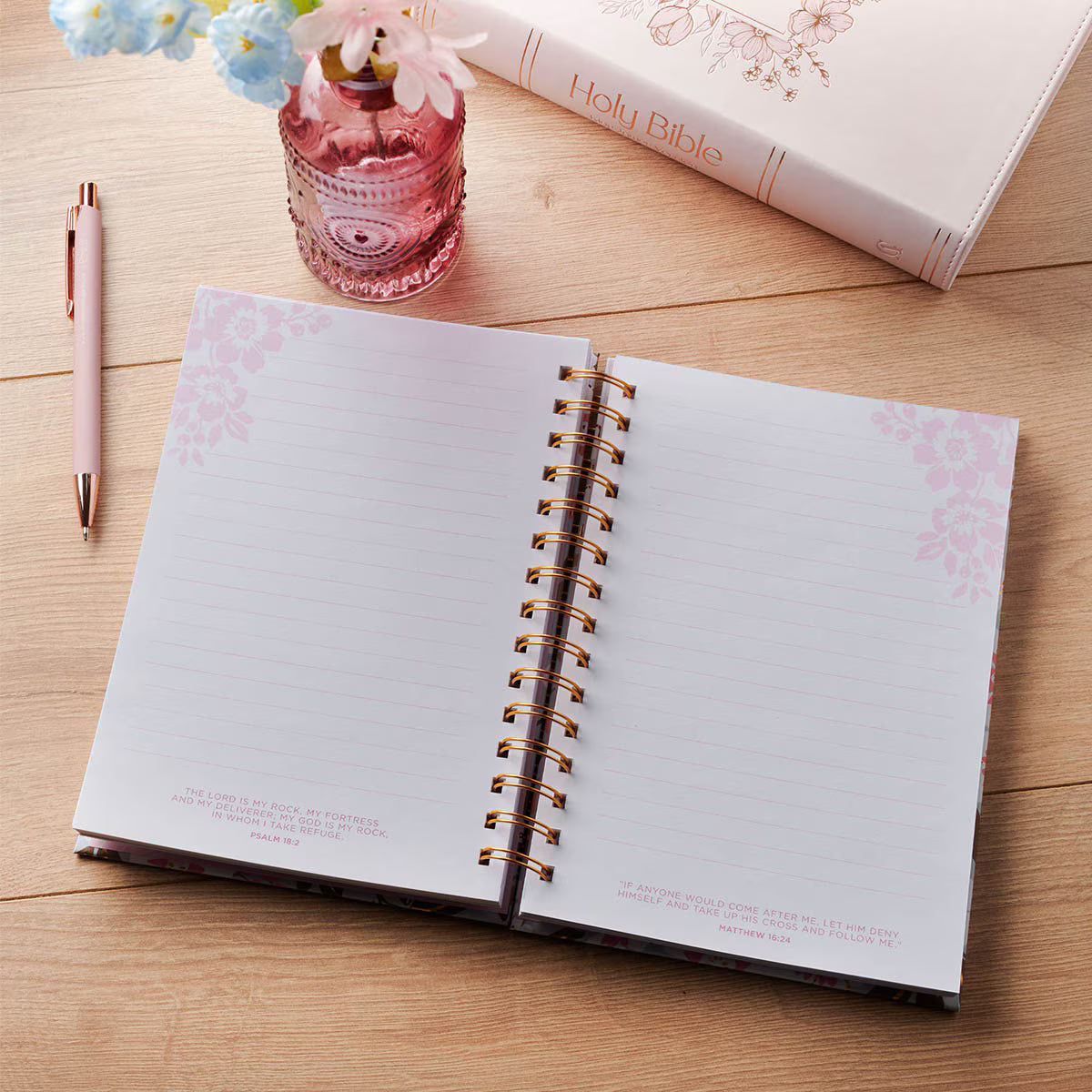 Things Are Possible White Poppy Spiral Journal - Matthew 19:26