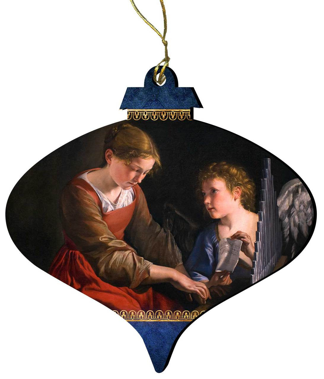 Saint Cecilia Wood Ornament