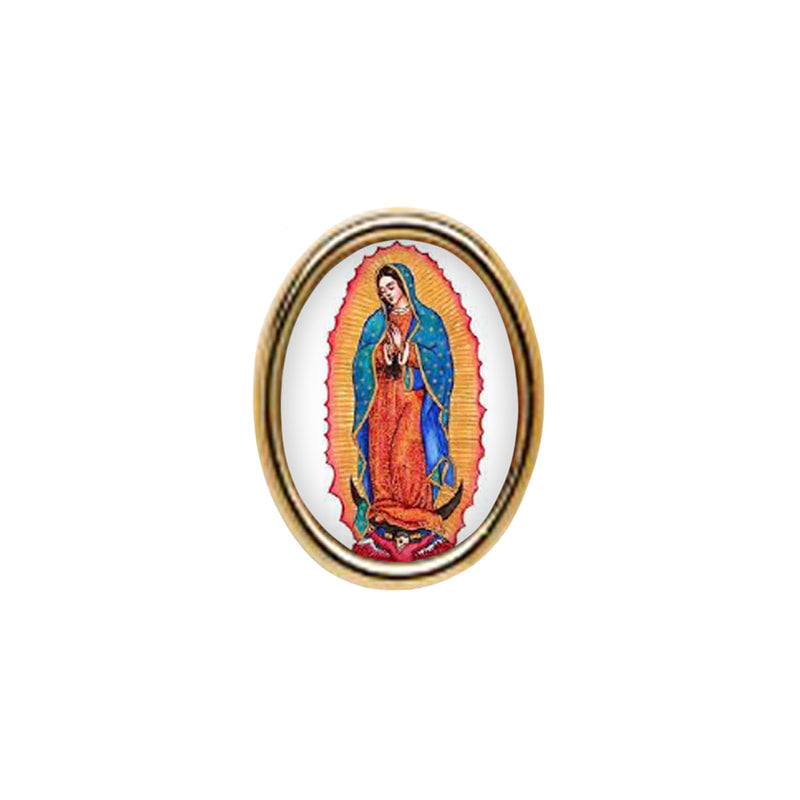 Our Lady of Guadalupe Photo Lapel Oval Pin 3/4"