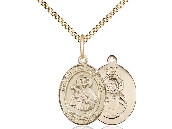Our Lady of Mount Carmel Oval Medal 3/4" - Unique Catholic Gifts