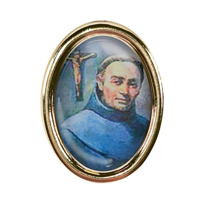 St. Junipero Serra Photo Lapel Oval Pin 3/4"