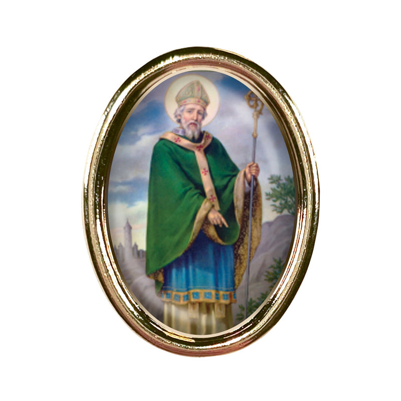 St. Patrick Photo Lapel Oval Pin 3/4"