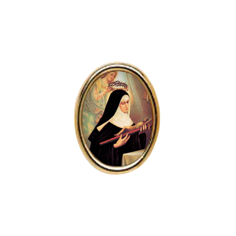 St. Rita Photo Lapel Oval Pin 3/4"