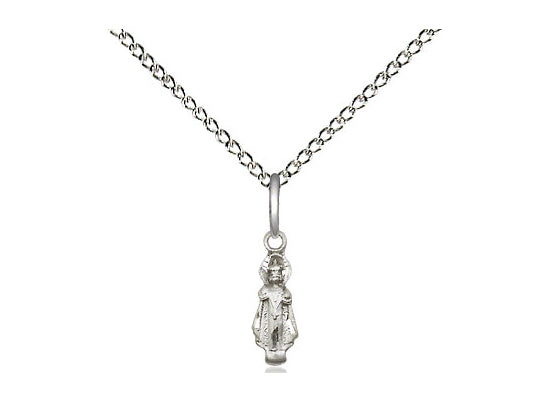 Sterling Silver Infant Pendant on a 18 inch Sterling Silver Light Curb Chain - Unique Catholic Gifts