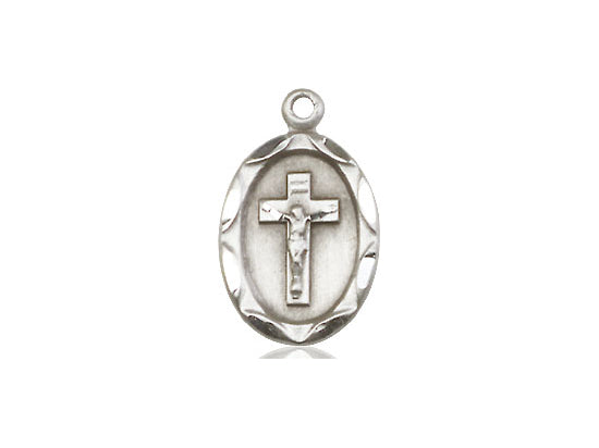 Sterling Silver Crucifix Pendant on a 18 inch Sterling Silver Light Curb Chain - Unique Catholic Gifts
