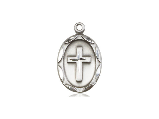 Sterling Silver Cross Pendant on a 18 inch Sterling Silver Light Curb Chain - Unique Catholic Gifts