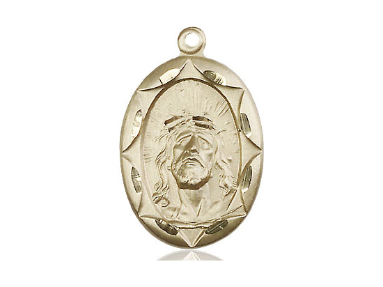 14kt Gold Filled Ecce Homo Pendant on a 24 inch Gold Plate Heavy Curb Chain - Unique Catholic Gifts