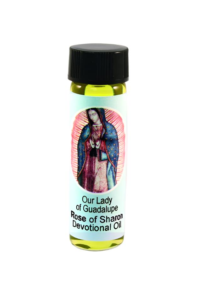 Our Lady of Guadalupe Devotional Oil .25 oz Rose of Sharon Scent - Unique Catholic Gifts