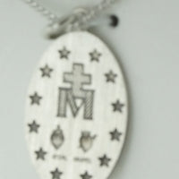 Silver Miraculous Medal 1", chain 18" - Unique Catholic Gifts