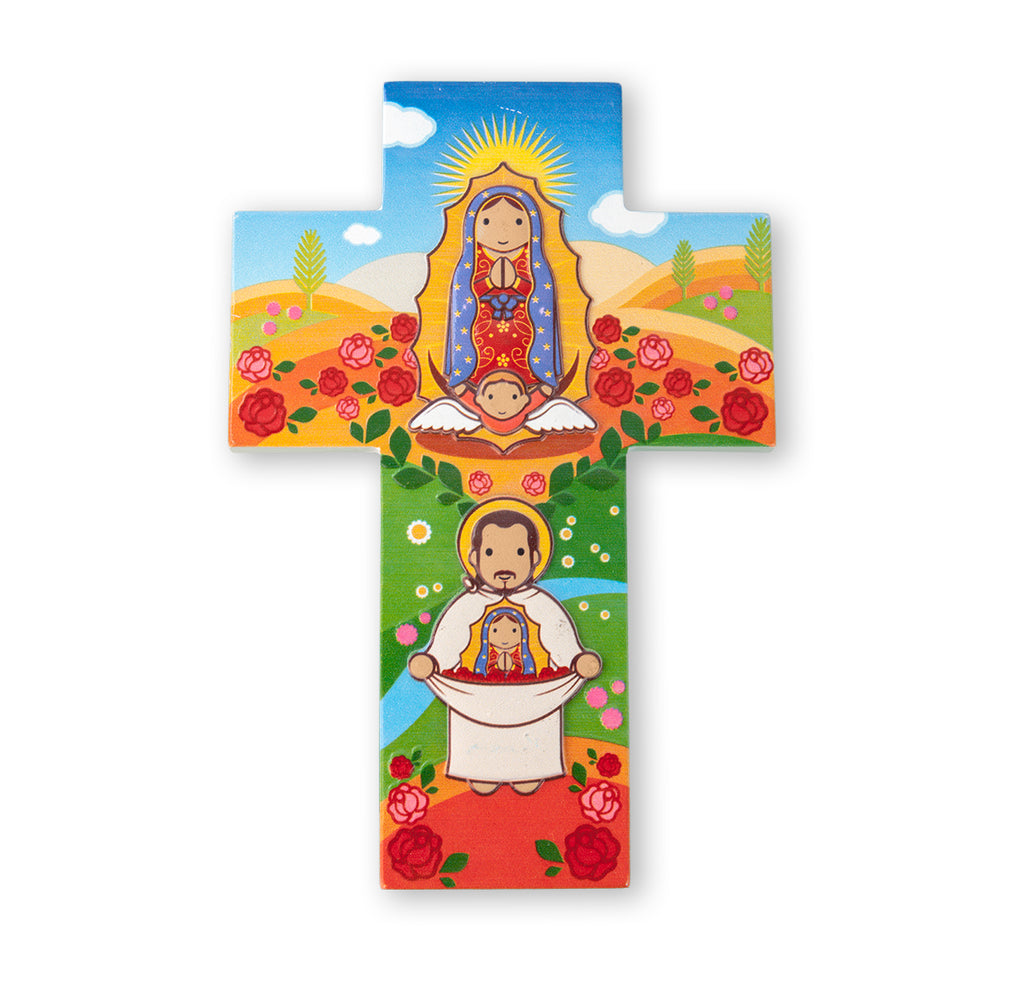 Our Lady Of Guadalupe 5 3/4" Resin Cross (Little Drops Of Water