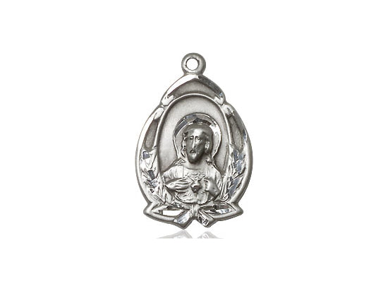 Sterling Silver Scapular Pendant on a 18 inch Sterling Silver Light Curb Chain - Unique Catholic Gifts