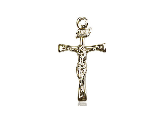 14kt Gold Filled Maltese Crucifix Pendant on a 24 inch Gold Plate Heavy Curb Chain - Unique Catholic Gifts