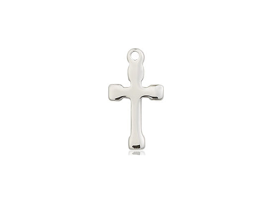Sterling Silver Cross Pendant on a 18 inch Sterling Silver Light Curb Chain - Unique Catholic Gifts