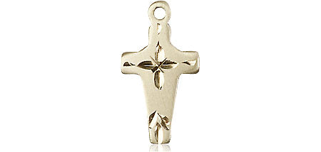 14kt Gold Filled Cross Pendant on a Gold Plate Curb Chain - Unique Catholic Gifts