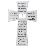 Wedding Anniversary Wall Cross with Silver Rings (7") - Unique Catholic Gifts